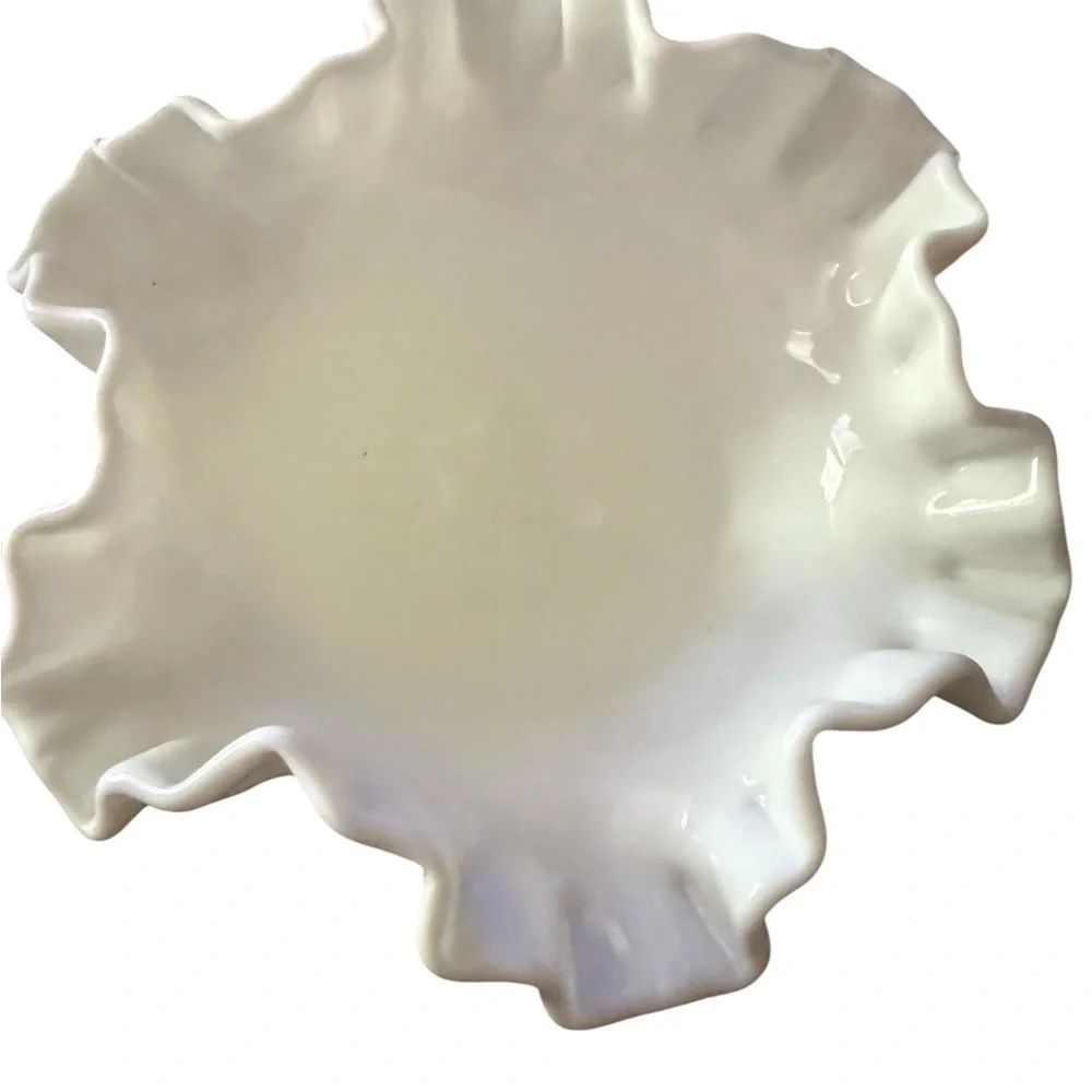 Vintage Fenton Hobnail Milk Glass Compote